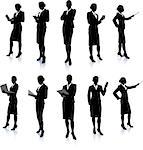 Businesswoman Silhouette Collection Original Vector Illustration People Silhouette Sets