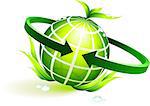 green globe with leaves Original Vector Illustration Globes and Maps Ideal for Business Concepts