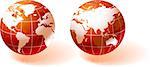 Red Globes Original Vector Illustration Globes and Maps Ideal for Business Concepts