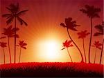 Original Vector Illustration  Sunset background Ideal for Tropical Idea