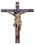 Crucifixion of Jesus Christ isolated on white background
