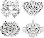 Symmetrical knot tattoo designs. Set of vector images.