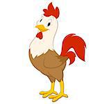 Cartoon rooster. Isolated object for design element