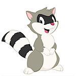 Cartoon raccoon. Isolated object for design element