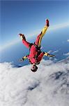 Skydiver in free fall, Honolulu, Hawaii, USA