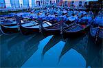 Gondolas in Bacino Orseolo, Venice, UNESCO World Heritage Site, Veneto, Italy, Europe