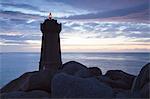 Lighthouse Meen Ruz, Ploumanach, Cote de Granit Rose, Cotes d'Armor, Brittany, France, Europe