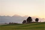 Prealps landscape at sunset, Fussen, Ostallgau, Allgau, Allgau Alps, Bavaria, Germany, Europe