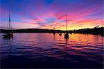 Spectacular sunset, Falmouth Harbour, Cornwall, England, United Kingdom, Europe