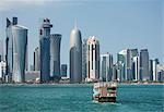 Futuristic skyscrapers in Doha, Qatar, Middle East