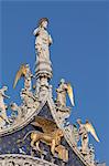 Detail of the facade of Basilica di San Marco (St. Mark's Basilica), St. Mark's Square, Venice, UNESCO World Heritage Site, Veneto, Italy, Europe