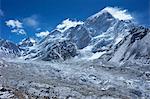 Khumbu glacier with Changtse, Everest and Nuptse, Sagarmatha National Park, UNESCO World Heritage Site, Solukhumbu District, Nepal, Himalayas, Asia