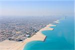 Aerial View of Jumeirah Beach with Burj Al Arab Hotel in background, Dubai, United Arab Emirates