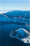 Ariel view of Crater Lake National Park, Klamath County, Oregon, USA