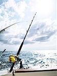 Fishing rods on boat, Zanzibar, Tanzania