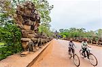 Bicycles near the South Gate at Angkor Thom, Angkor, UNESCO World Heritage Site, Siem Reap Province, Cambodia, Indochina, Southeast Asia, Asia