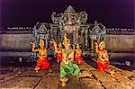 Traditional Apsara Dance performance at Banteay Samre Temple at night, Angkor, UNESCO World Heritage Site, Siem Reap Province, Cambodia, Indochina, Southeast Asia, Asia
