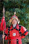 Man dressed in Mongolian Warrior costume at The Great Wall of China, Mutianyu, north of Beijing