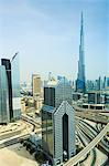 Cityscape and Burj Khalifa, Dubai, United Arab Emirates, Middle East