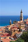 View over old town and port, Menton, Provence-Alpes-Cote d'Azur, Provence, France, Mediterranean, Europe