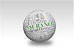 word cloud of Insurance  and other releated words on 3d sphere