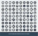 Set of 90 web and mobile icons for business, finance and communication