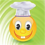 colorful illustration with smile in  chefs hat for your design