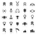 Award icons with reflect on white background, stock vector