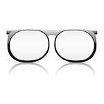 Glasses with reflection on white background, vector eps10 illustration