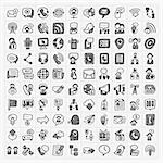 doodle communication icons set