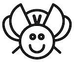 Cute simple black and white beetle for icon