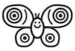 Cute simple black and white butterfly for logo