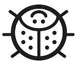 Cute simple black and white ladybird  for icon