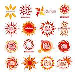 vector collection of different logos for solarium