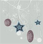 card with Christmas balls