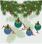 Christmas tree branches vector background