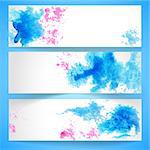 Set of horizontal banners.The illustration contains transparency and effects. EPS10