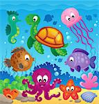 Image with undersea theme 7 - eps10 vector illustration.