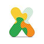 Letter X written with alphabet puzzle - vector illustration