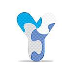 Letter Y written with alphabet puzzle - vector illustration