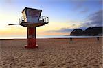 Sunrise at Avoca Beach, southern end with lifeguard tower