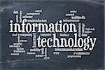 information technology word cloud on vintage slate blackboard