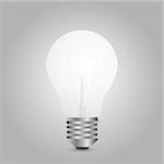Illustration of a lightbulb isolated on a gray background.
