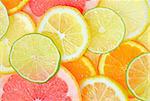 fresh Sliced citrus fruits background