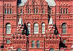Facade of State Historical Museum on Red Square in Moscow, Russia