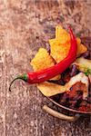 chili con carne in a bowl