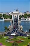 BUDAPEST, HUNGARY - View of Szechenyi Chain Bridge