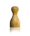 Wooden pawn with a painting, solid gold