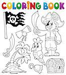 Coloring book pirate thematics 1 - eps10 vector illustration.