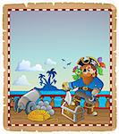Parchment with pirate ship deck 1 - eps10 vector illustration.